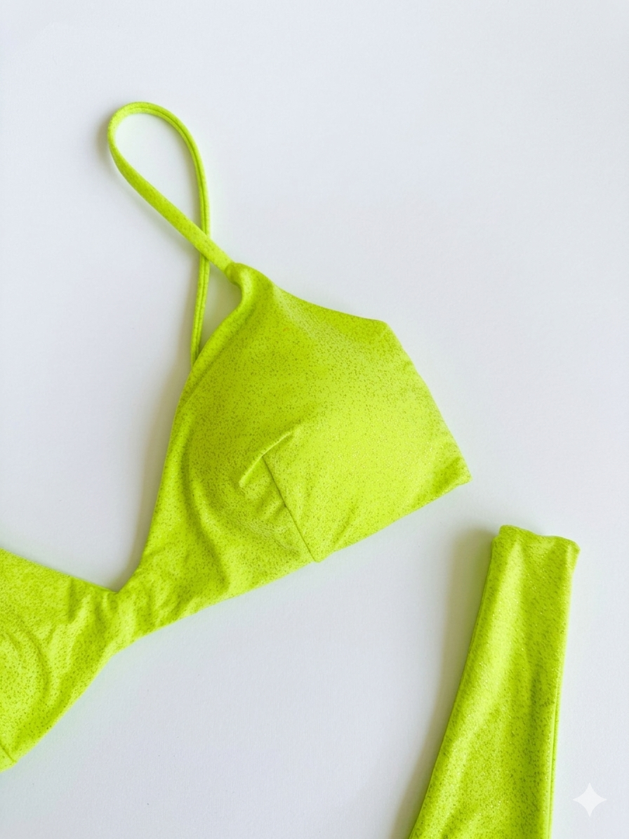 Bikini top LIME GLITTER - MATINÉE