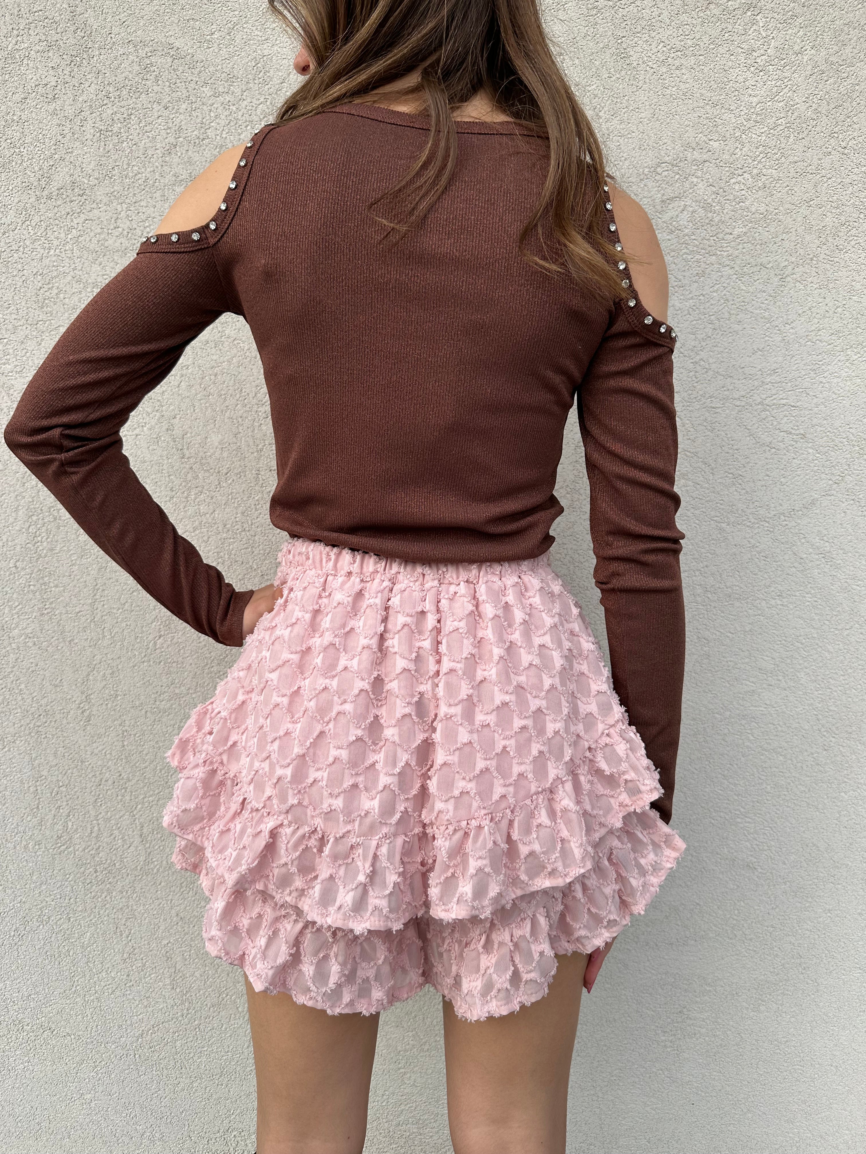 Maglia spalle strass MORO - KONTATTO