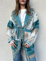 Cardigan geometrico frange - VICOLO