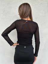 Maglia scollo cuore NERA - PATRIZIA PEPE