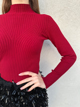 Lupetto costine CILIEGIA - KONTATTO