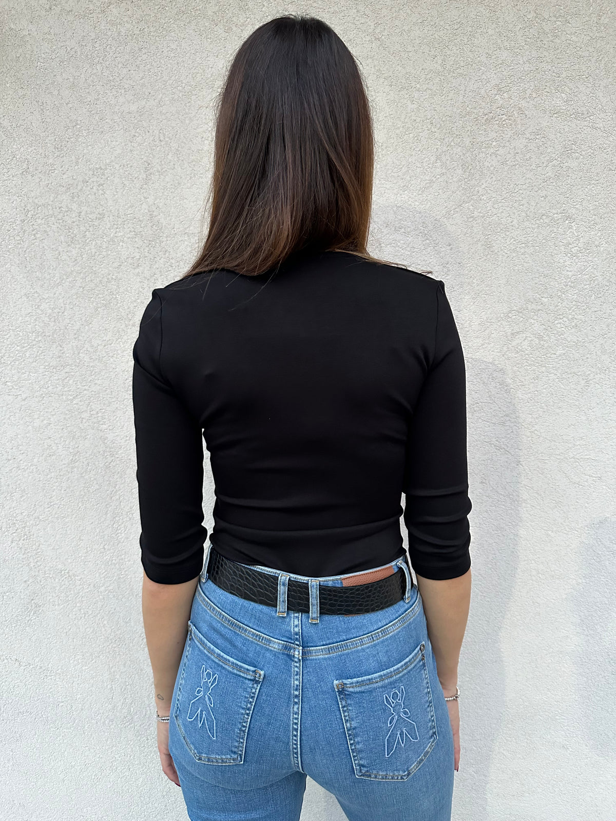 Body scollo squadrato NERO - SILENCE LIMITED
