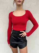 Maglia scollo quadrato ROSSO - VICOLO