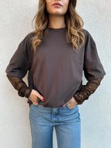 T-shirt maniche pizzo MORO - VICOLO