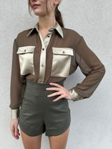 Camicia trasparenze OLIVA - SILENCE LIMITED