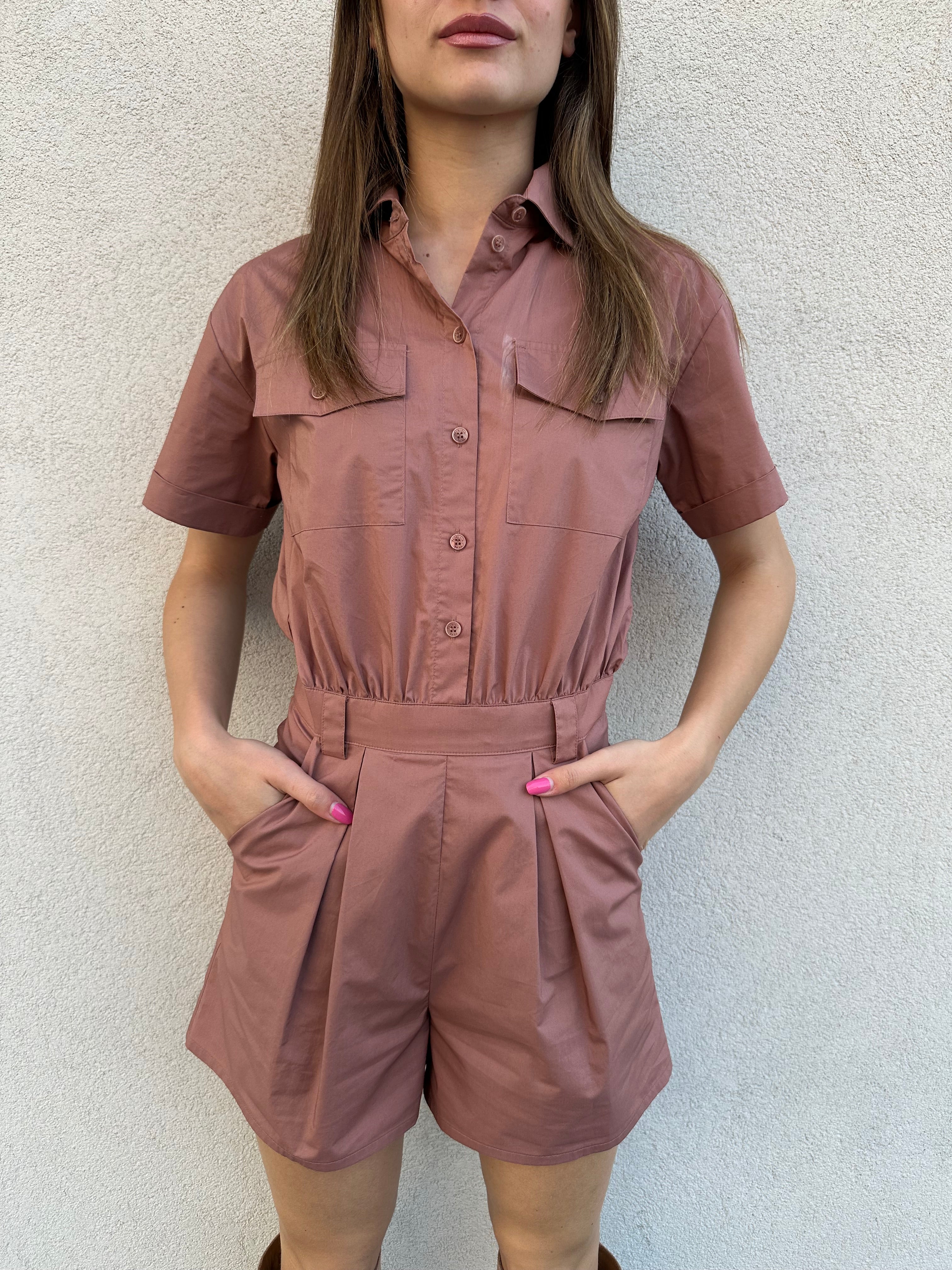 Tutina in popeline ROSA ANTICO - PATRIZIA PEPE