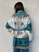 Cardigan geometrico frange - VICOLO