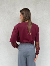T-shirt maniche pizzo BORDEAUX - VICOLO