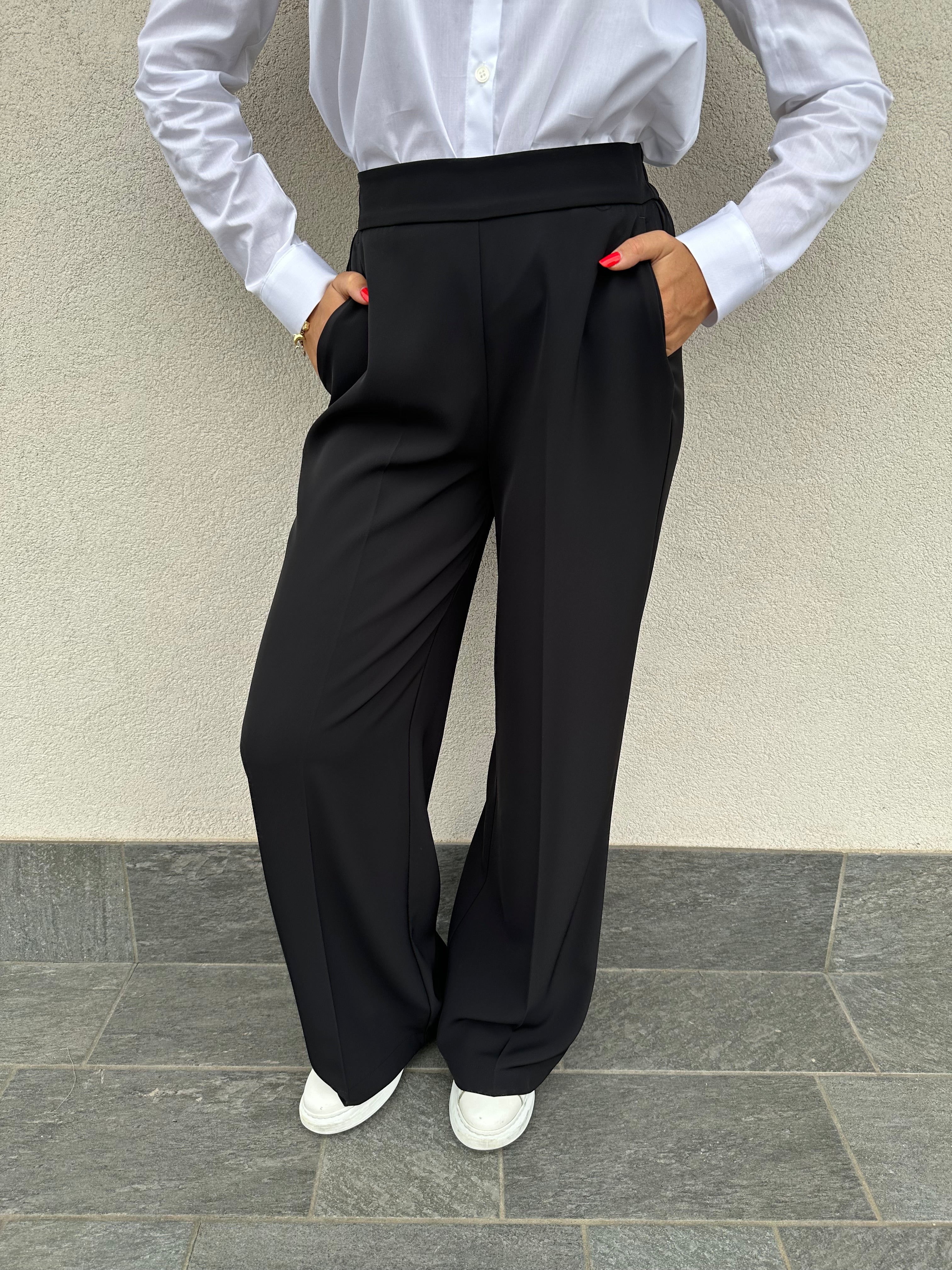 Pantalone fluido NERO - VICOLO