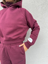 Felpa crop cappuccio BORDEAUX - HINNOMINATE