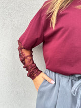 T-shirt maniche pizzo BORDEAUX - VICOLO