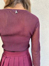 Maglia scollo cuore BORDEAUX - PATRIZIA PEPE