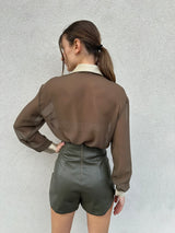 Camicia trasparenze OLIVA - SILENCE LIMITED