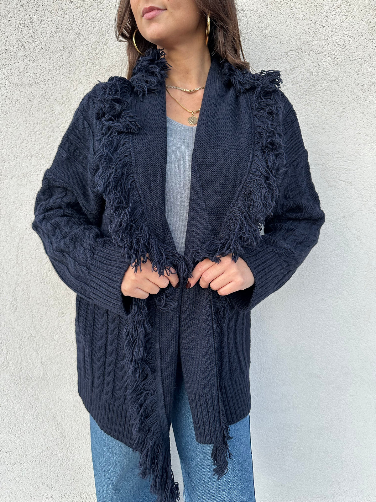 Cardigan trecce BLU - KONTATTO