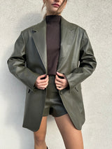 Giacca over ecopelle MILITARE - SILENCE LIMITED