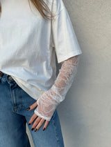 T-shirt maniche pizzo BIANCA - VICOLO