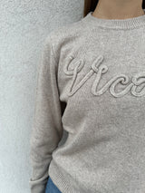 Maglioncino logo BEIGE - VICOLO
