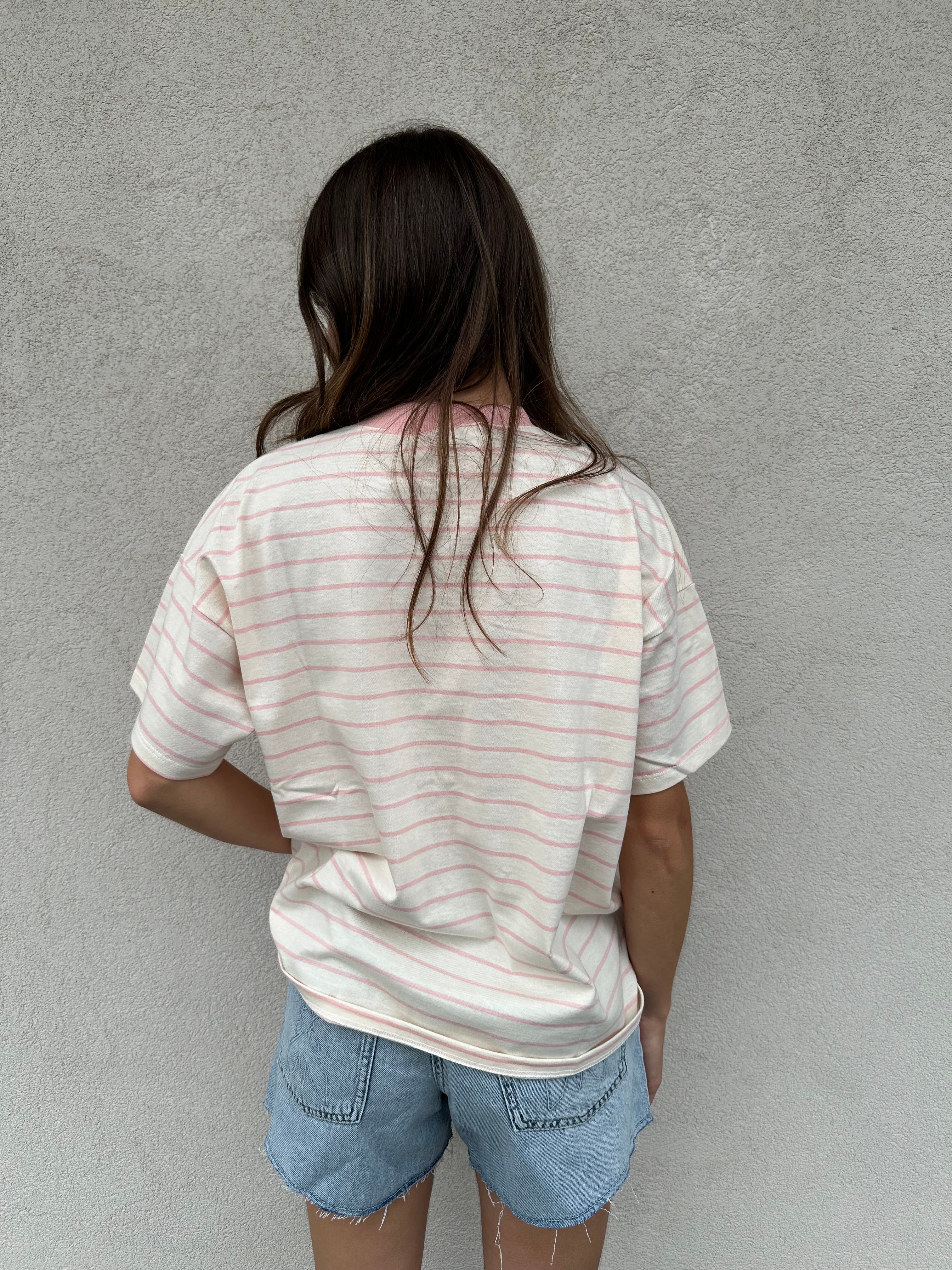 T-shirt righe rosa CHIC - VICOLO