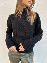 Maglione trecce NERO - VICOLO