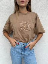 T-shirt logo ricamo BISCOTTO - VICOLO