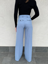 Pantalone gessato azzurro - VICOLO