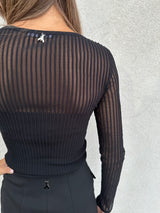 Maglia scollo cuore NERA - PATRIZIA PEPE