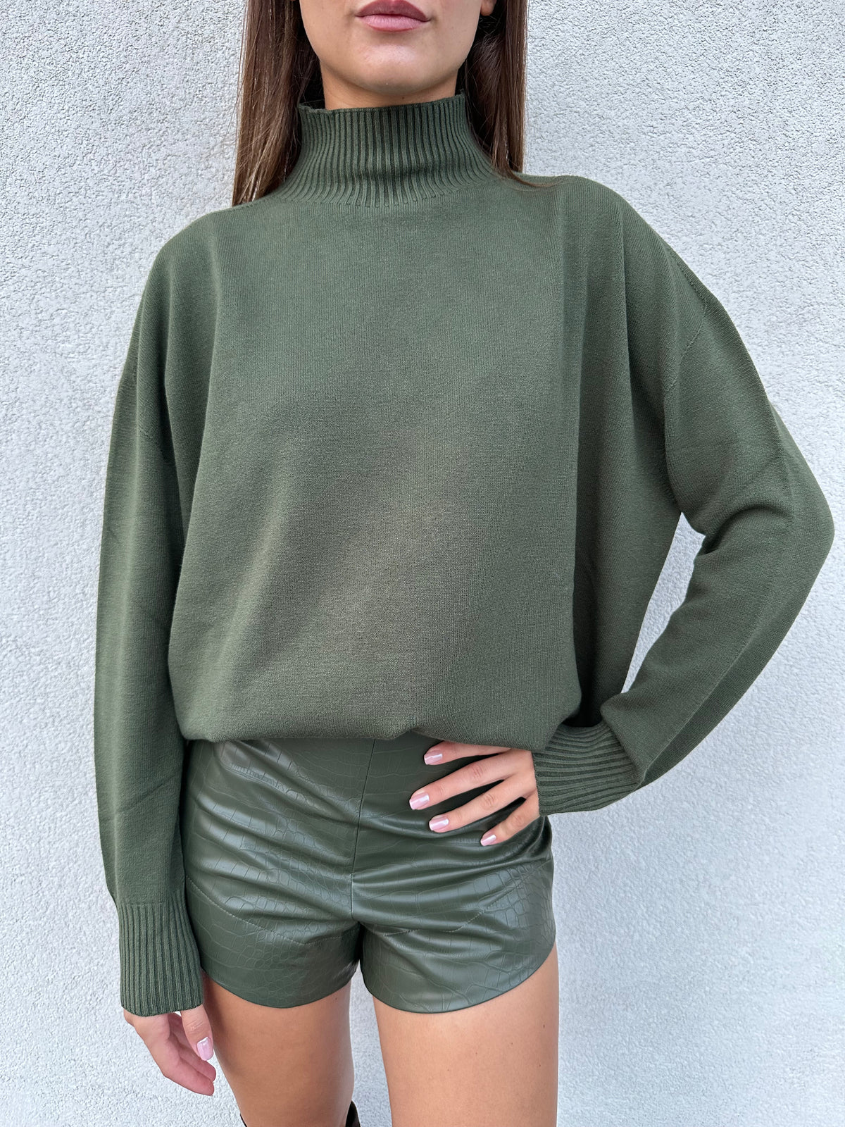 Maglia lupetto over VERDE - KONTATTO