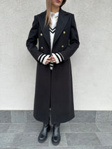 Cappotto doppio petto NERO - SILENCE LIMITED