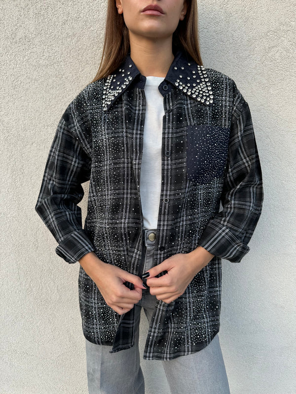 Camicia check strass - CORSARO