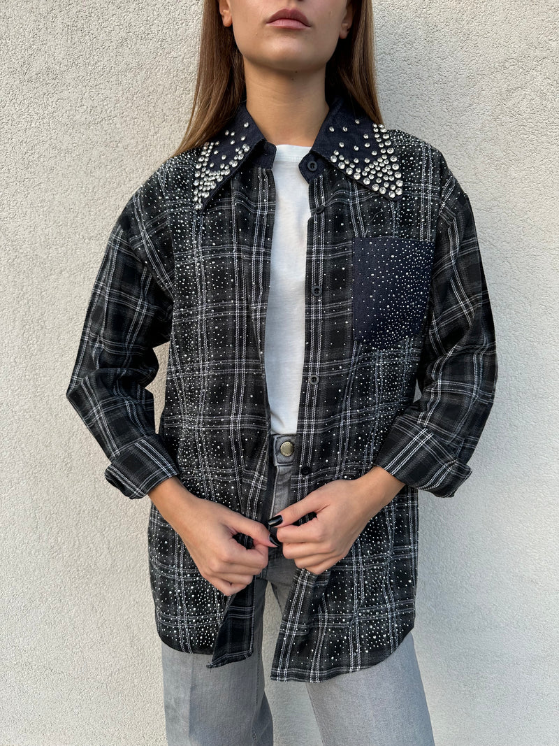 Camicia check strass - CORSARO