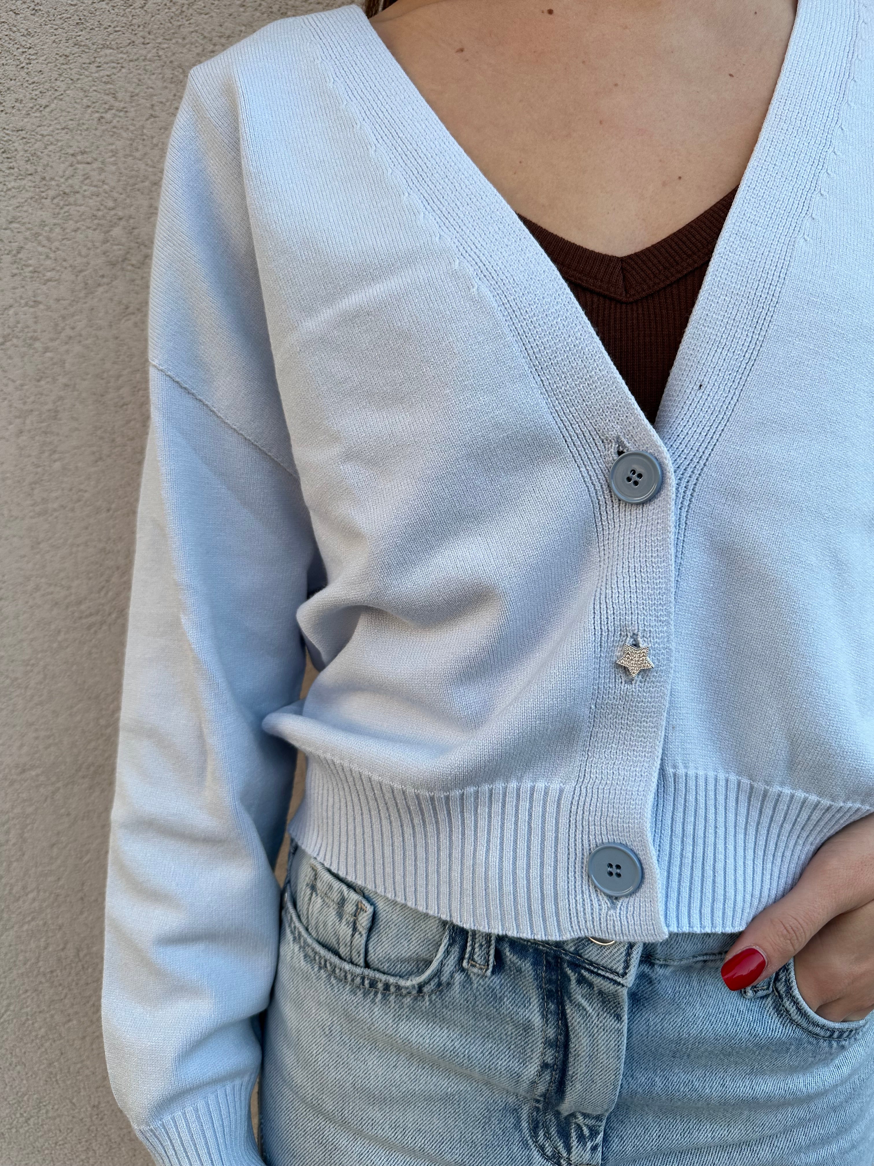 Cardigan stellina AZZURRO - VICOLO