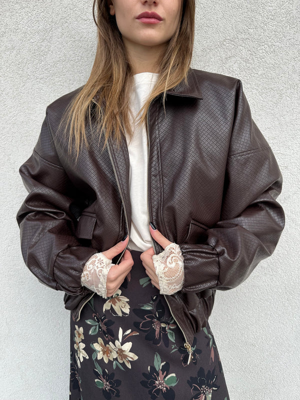 Bomber intrecciato MORO - SILENCE LIMITED