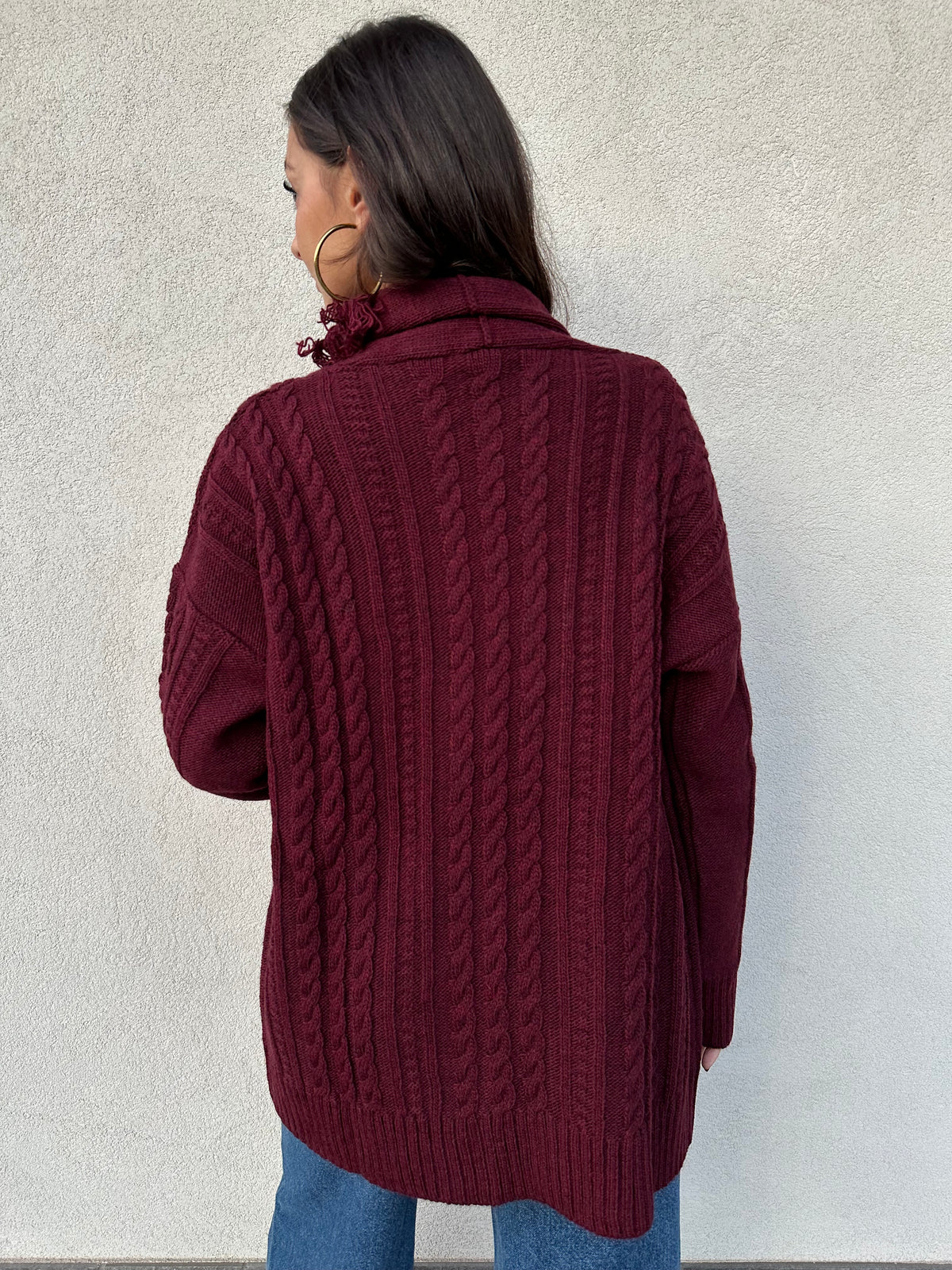 Cardigan trecce BORDEAUX - KONTATTO