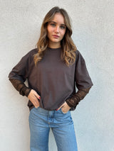 T-shirt maniche pizzo MORO - VICOLO