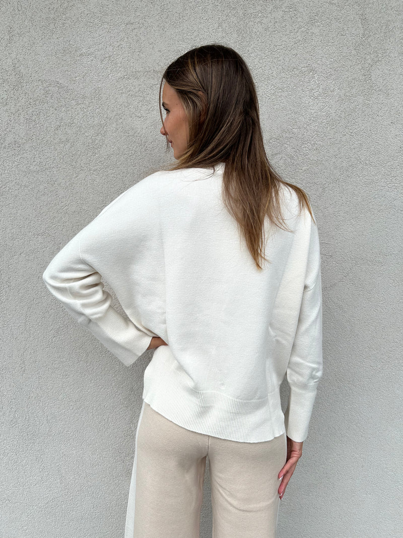 Maglioncino bottone gioiello PANNA - VICOLO