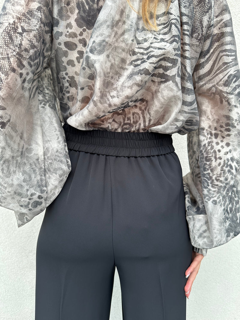 Pantalone fluido NERO - VICOLO