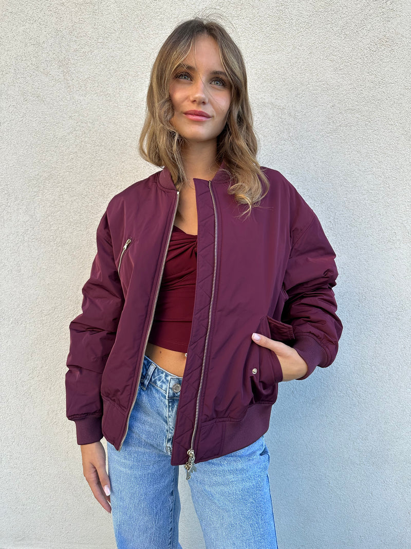 Bomber nylon BORDEAUX - PATRIZIA PEPE