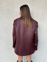 Giacca over ecopelle BORDEAUX - SILENCE LIMITED