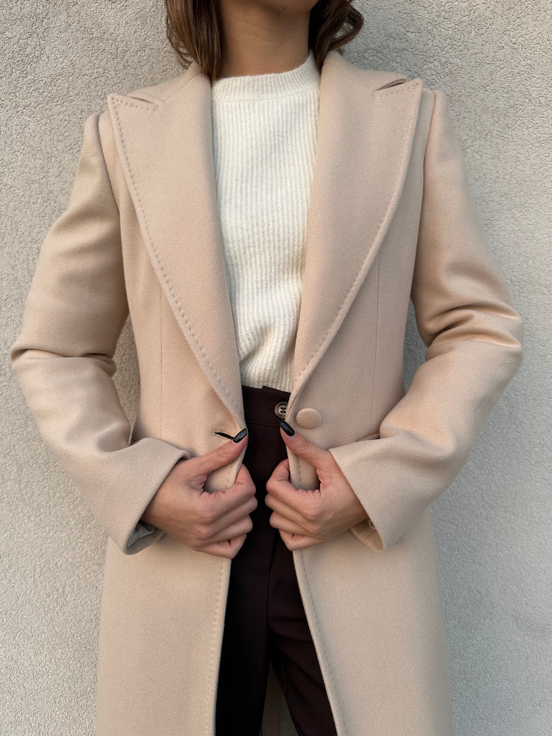Cappotto monopetto BEIGE - SILENCE LIMITED