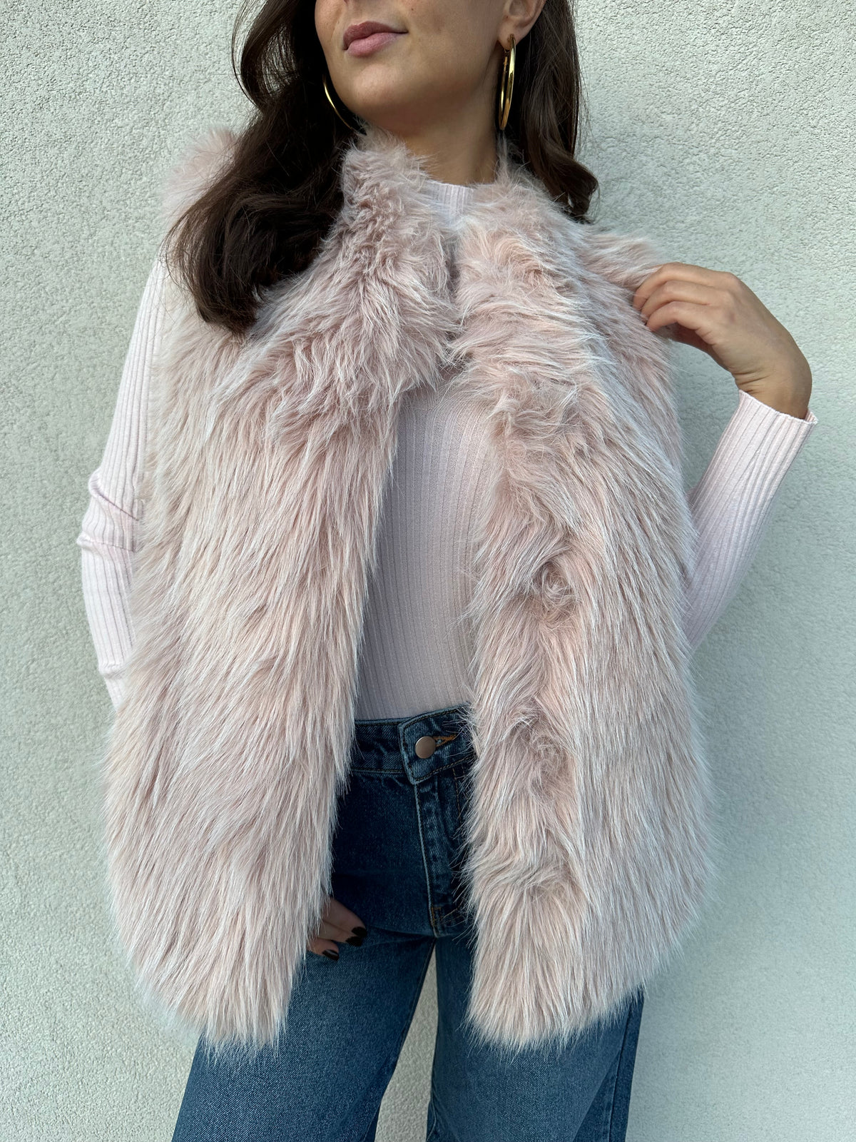 Ecopelliccia gilet ROSA - PATRIZIA PEPE