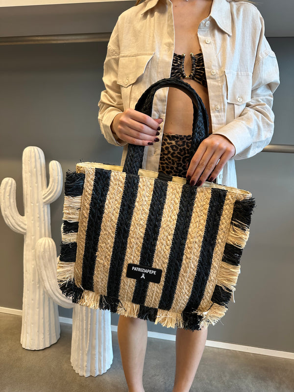 Borsa in rafia bicolore - PATRIZIA PEPE