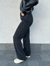 Jeans taglio vivo NERO  - ANNAROCK