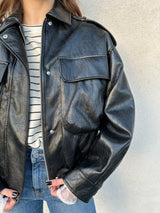 Bomber ecopelle NERO - VICOLO