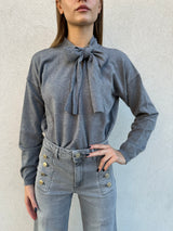 Maglia scollo fiocco GRIGIA - VICOLO
