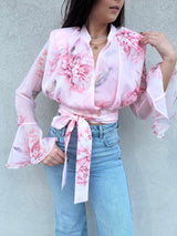 Camicia PEONY fiore rosa - SILENCE LIMITED