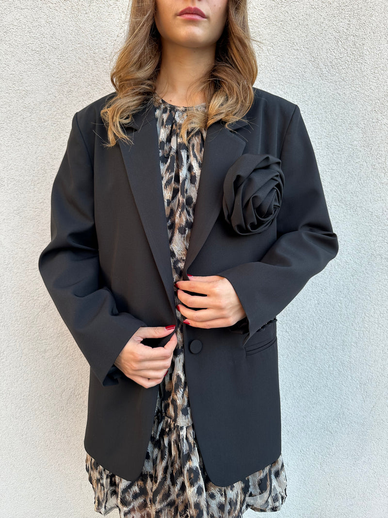 Giacca fiore NERA - VICOLO