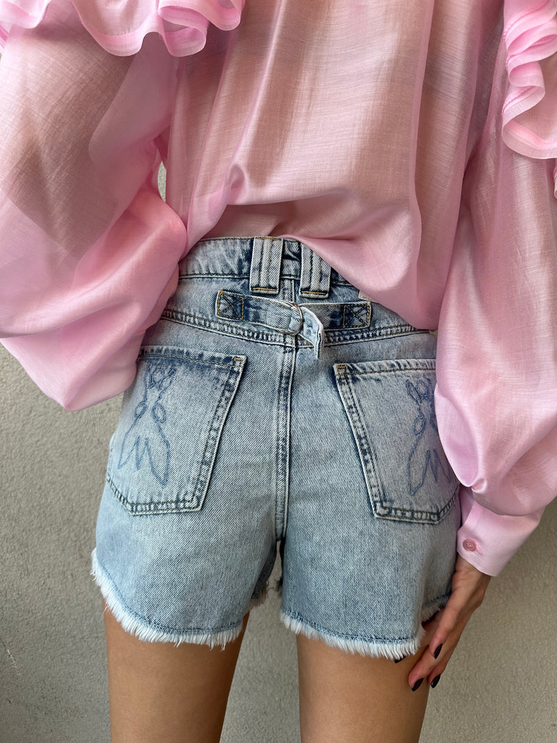 Shorts in denim slavato - PATRIZIA PEPE