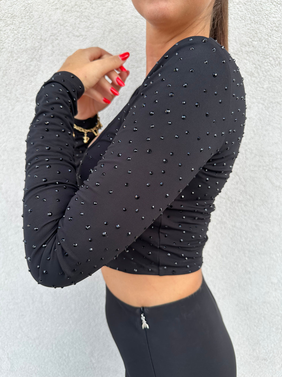 Maglia crop con strass - PATRIZIA PEPE