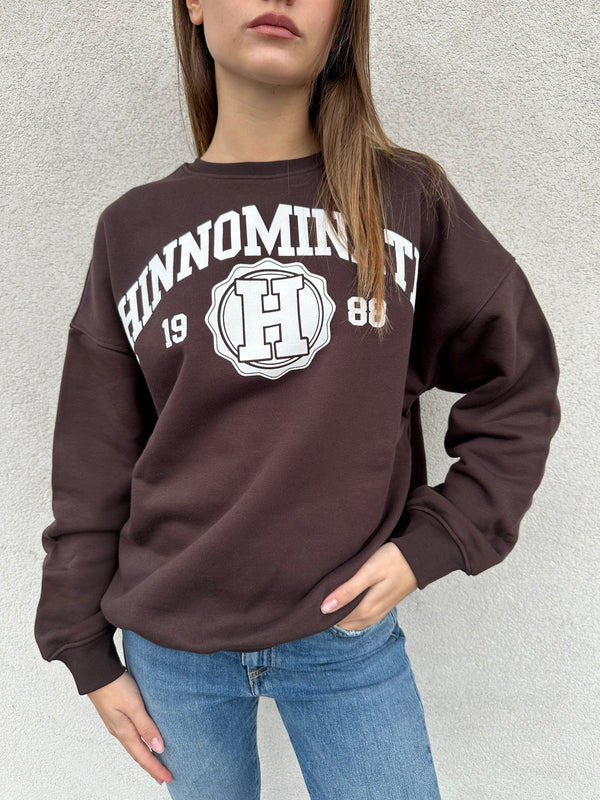 Felpa college CIOCCOLATO - HINNOMINATE