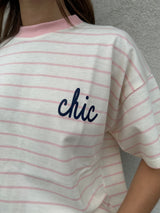 T-shirt righe rosa CHIC - VICOLO